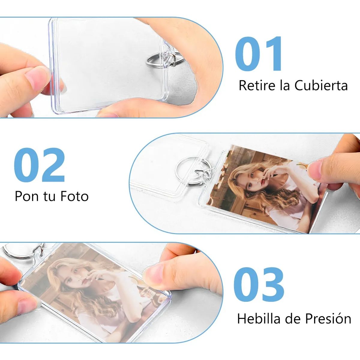 SUPERCENTER - Pak 100 Llaveros Acrilicos Portafotos Publicitario Grado Bbb(color)