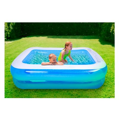 Imagen 2 del producto Piscina Rectangular Inflable Familiar 2 Anillos 262X175X51 CM