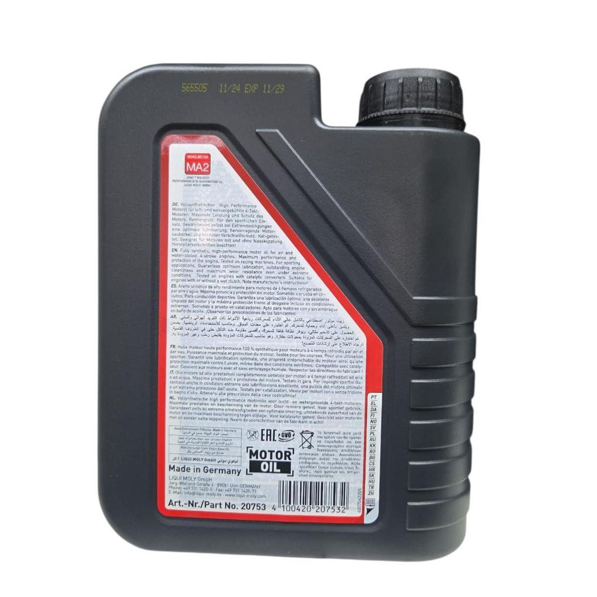 LIQUI MOLY - Racing Synth 4t 10w50 Aceite Para Motocicletas Sintetico 1l