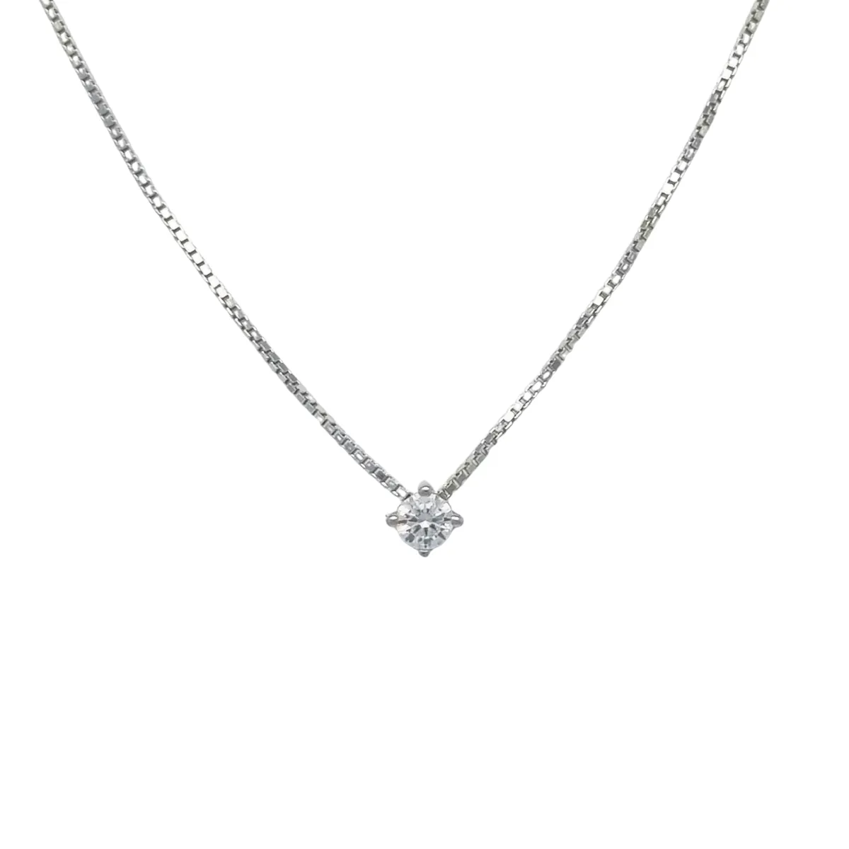 JOYAS LANDEROS - Collar Punto de Luz de 3mm con 4 Engastes Rodinado Plata 925