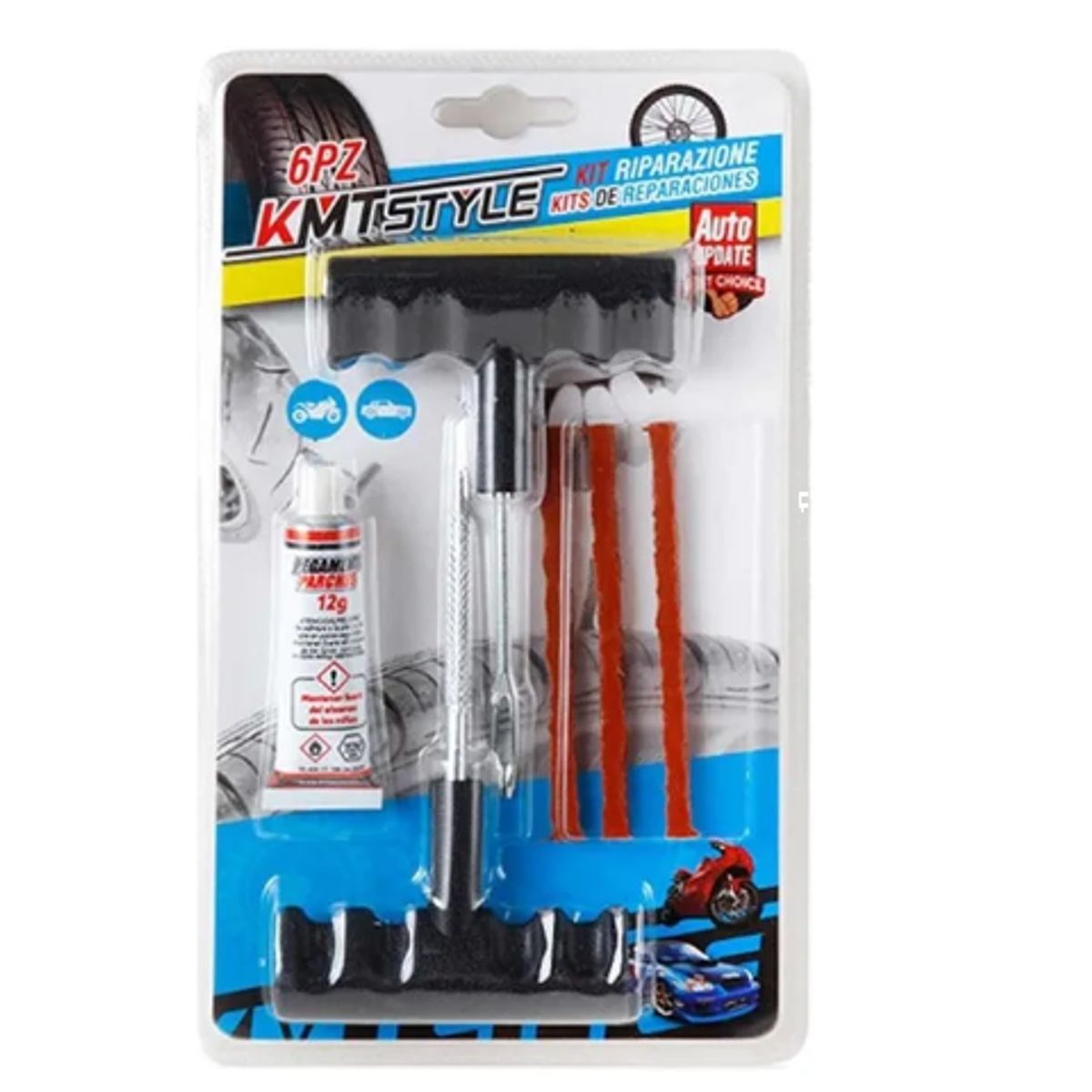 GENERICO - Kit De Reparación De Neumáticos Llantas 6 Pcs Kmt Style