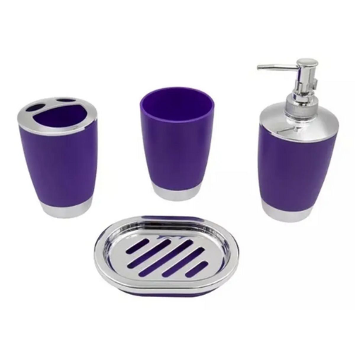 GENERICO - Set Accesorios De Baño 4pzs Portacepillos Jabonera
