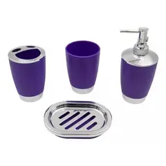 GENERICO - Set Accesorios De Baño 4pzs Portacepillos Jabonera