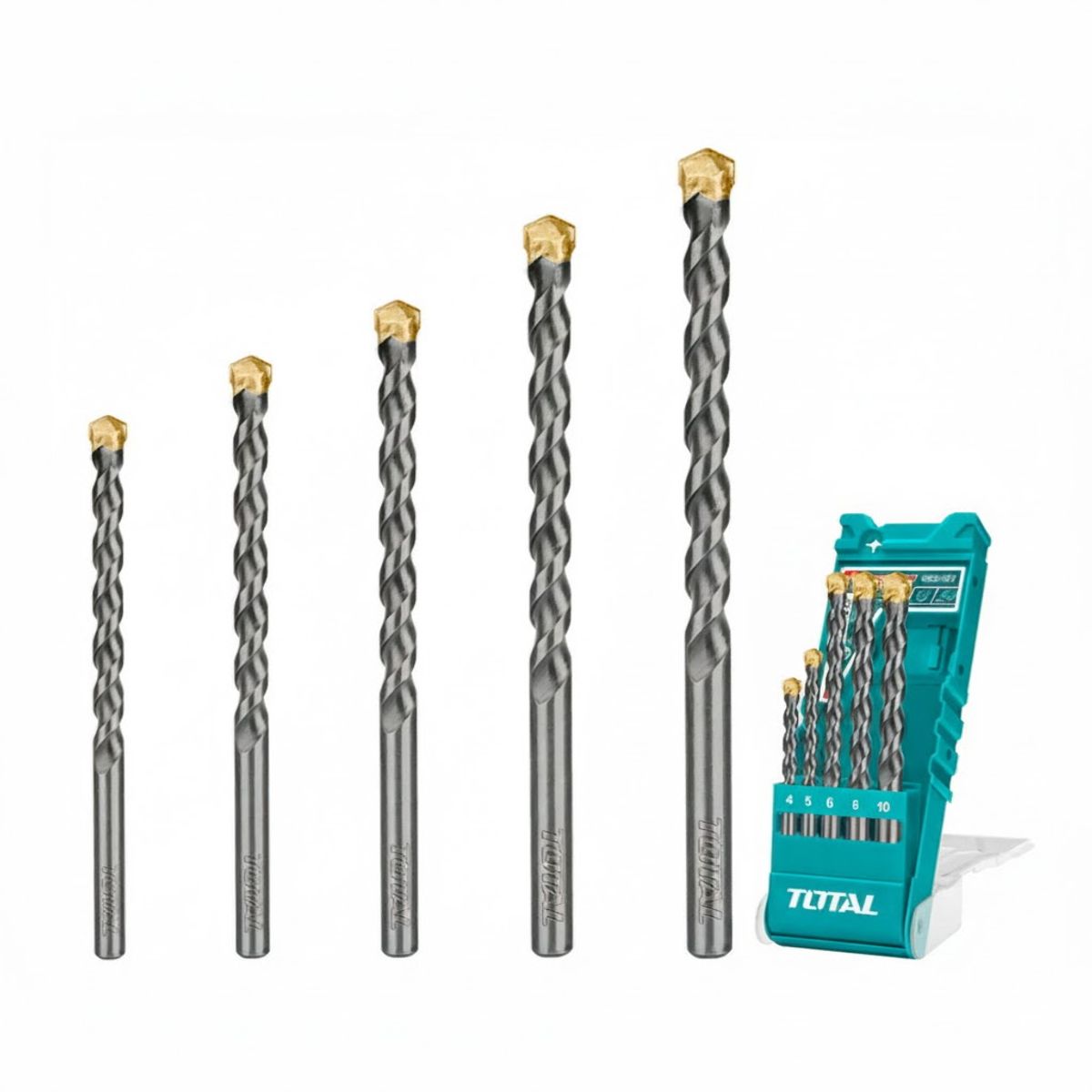 TOTAL TOOLS - Kit Set Juego Brocas Para Concreto 5 Piezas Total Tacsd5051