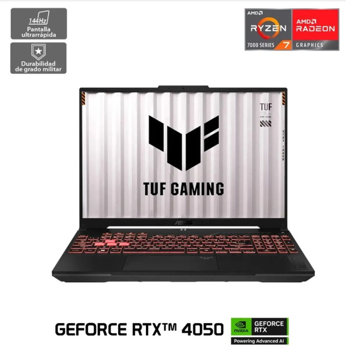 ASUS - Notebook Gamer ASUS TUF A16 AMD Ryzen 7 NVIDIA RTX 4050 6GB WIN 11 16GB 512GB SSD 16 Pulgadas WUXGA