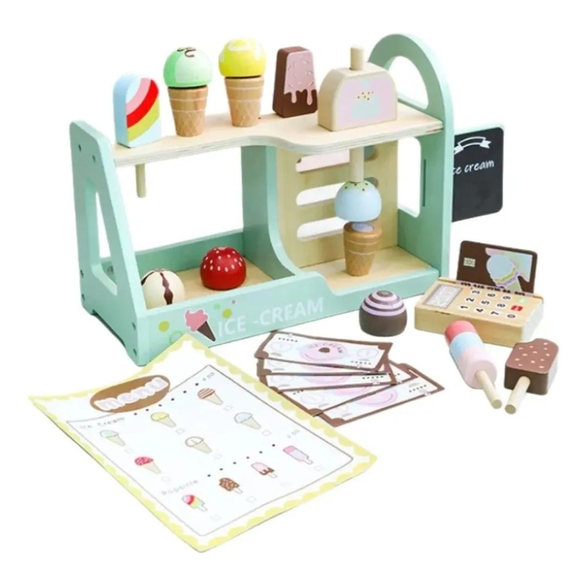 GENERICO - Set Juego Heladería Montessori Didáctico Madera Niños