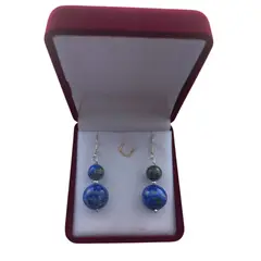 GENERICO - Aros Lapislázuli Plata grandes