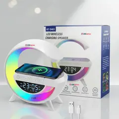 LINE - Lámpara Inteligente De Mesa Luces Bluetooth Cargador Reloj