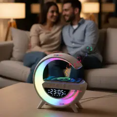 LINE - Lámpara Inteligente De Mesa Luces Bluetooth Cargador Reloj
