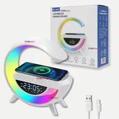 LINE - Lámpara Inteligente De Mesa Luces Bluetooth Cargador Reloj