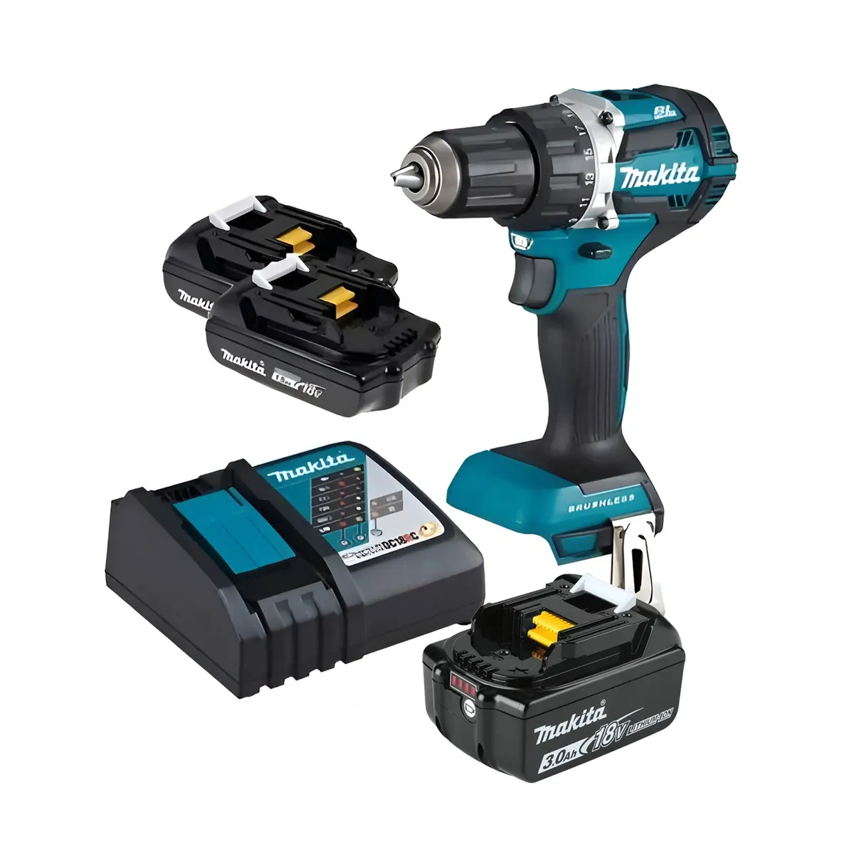MAKITA - Kit Taladro Perc. Makita DHP487SYX2 + Bat Adicional 3AH-18V de Regalo