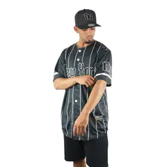 TRIPLE PLAY - Polera de beisbol con botones New York black