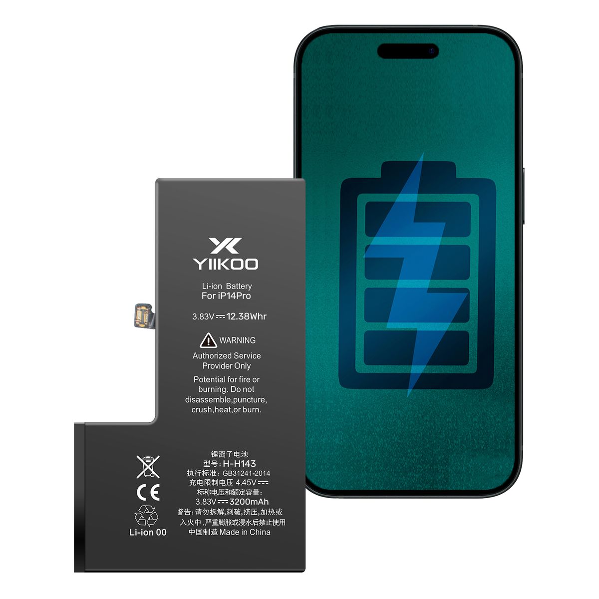 GENERICO - Bateria para iPhone 14 Pro YIIKOO Proteccion sobrecarga