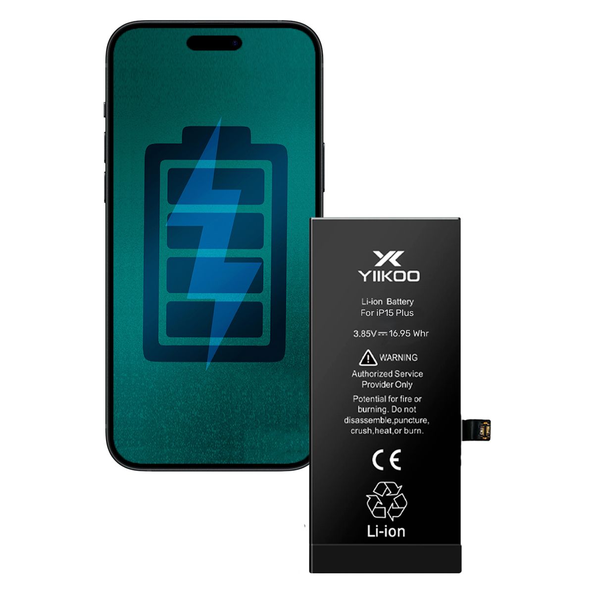GENERICO - Bateria para iPhone 15Plus YIIKOO Autoprogramable sin alerta