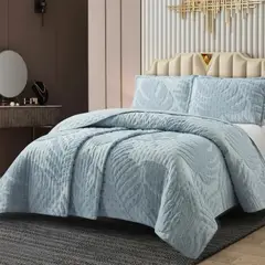 GENERICO - CUBRECAMA TUFTING KING DE VERANO MODERNO ELEGANTE SERIE 3 TF