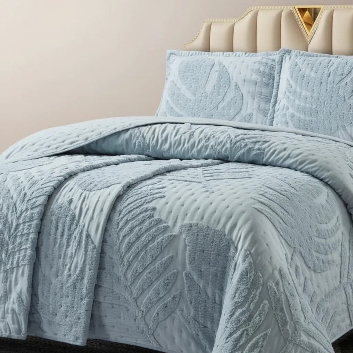 GENERICO - CUBRECAMA TUFTING KING DE VERANO MODERNO ELEGANTE SERIE 3 TF