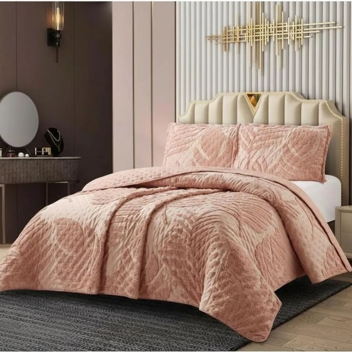 GENERICO - CUBRECAMA TUFTING KING DE VERANO MODERNO ELEGANTE SERIE 3 TF