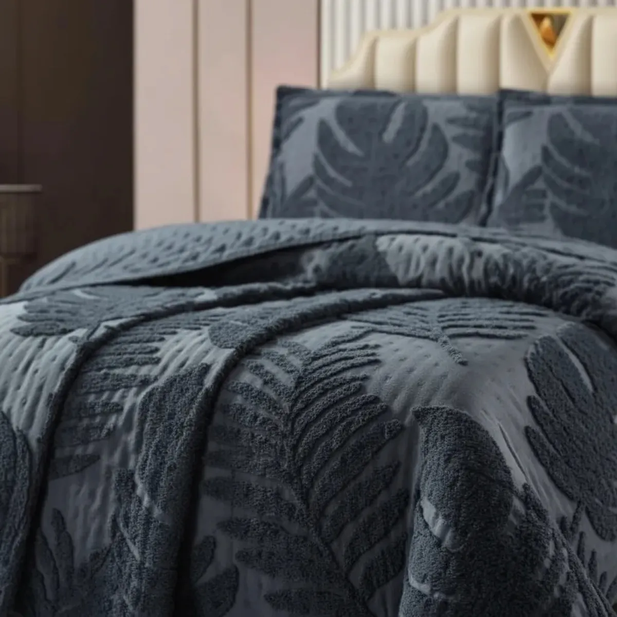 GENERICO - CUBRECAMA TUFTING KING DE VERANO MODERNO ELEGANTE SERIE 3 TF
