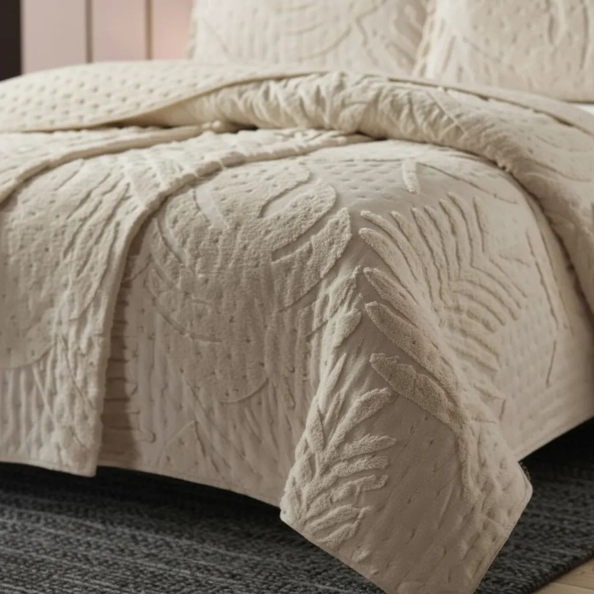 GENERICO - CUBRECAMA TUFTING KING DE VERANO MODERNO ELEGANTE SERIE 3 TF