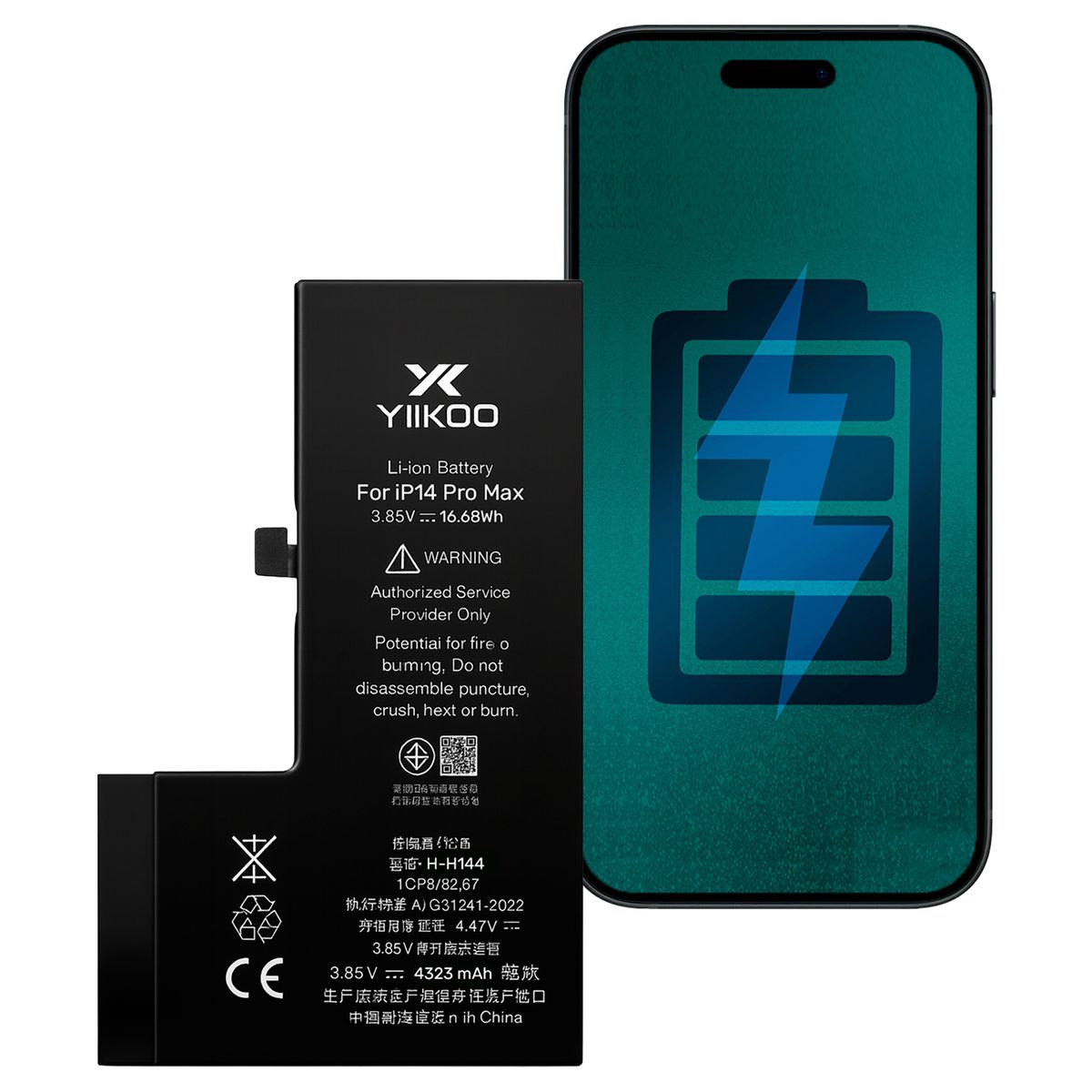 GENERICO - Bateria para iPhone 14 PM YIIKOO Autoprogramable sin alerta