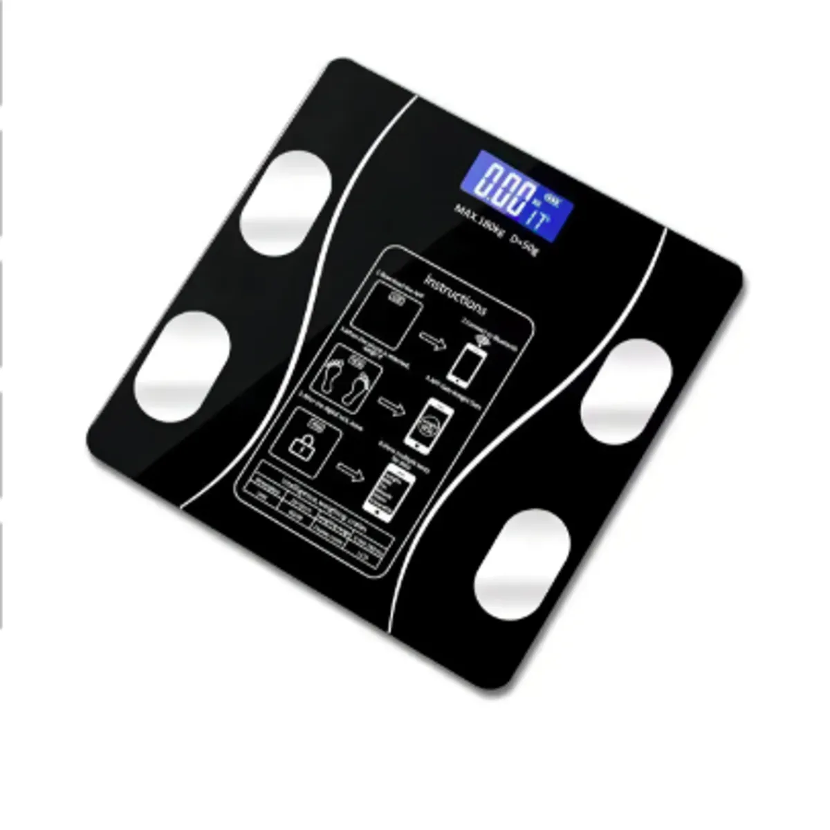 GENERICO - Balanza de baño digital pantalla electrónica hasta 180Kg