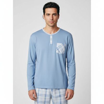 Imagen 2 del producto Pijama Hombre Manga Larga Pantalon Largo Verano 4026