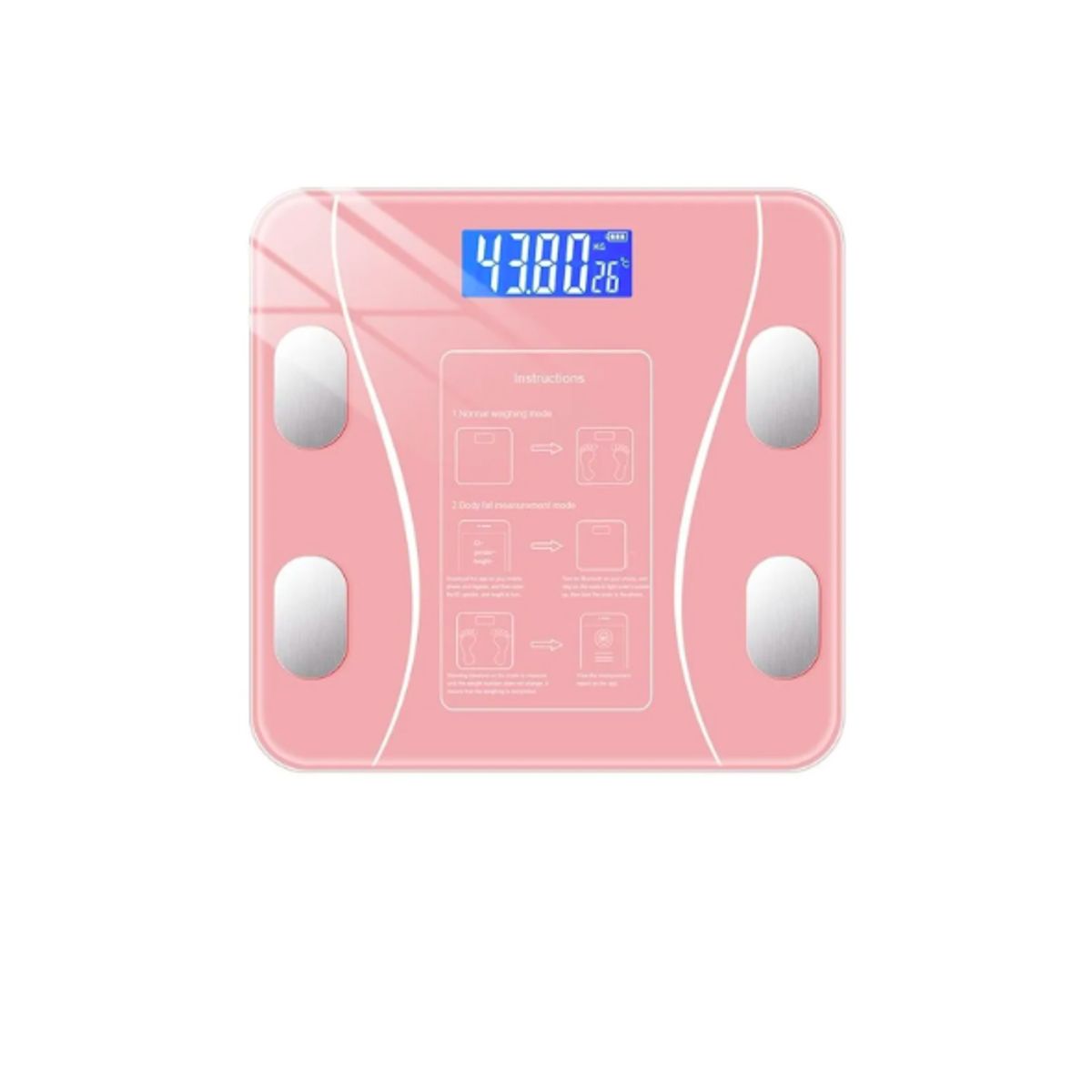 GENERICO - Balanza Bascula Corporal Digital Cristal Pantalla Lcd Color Gris