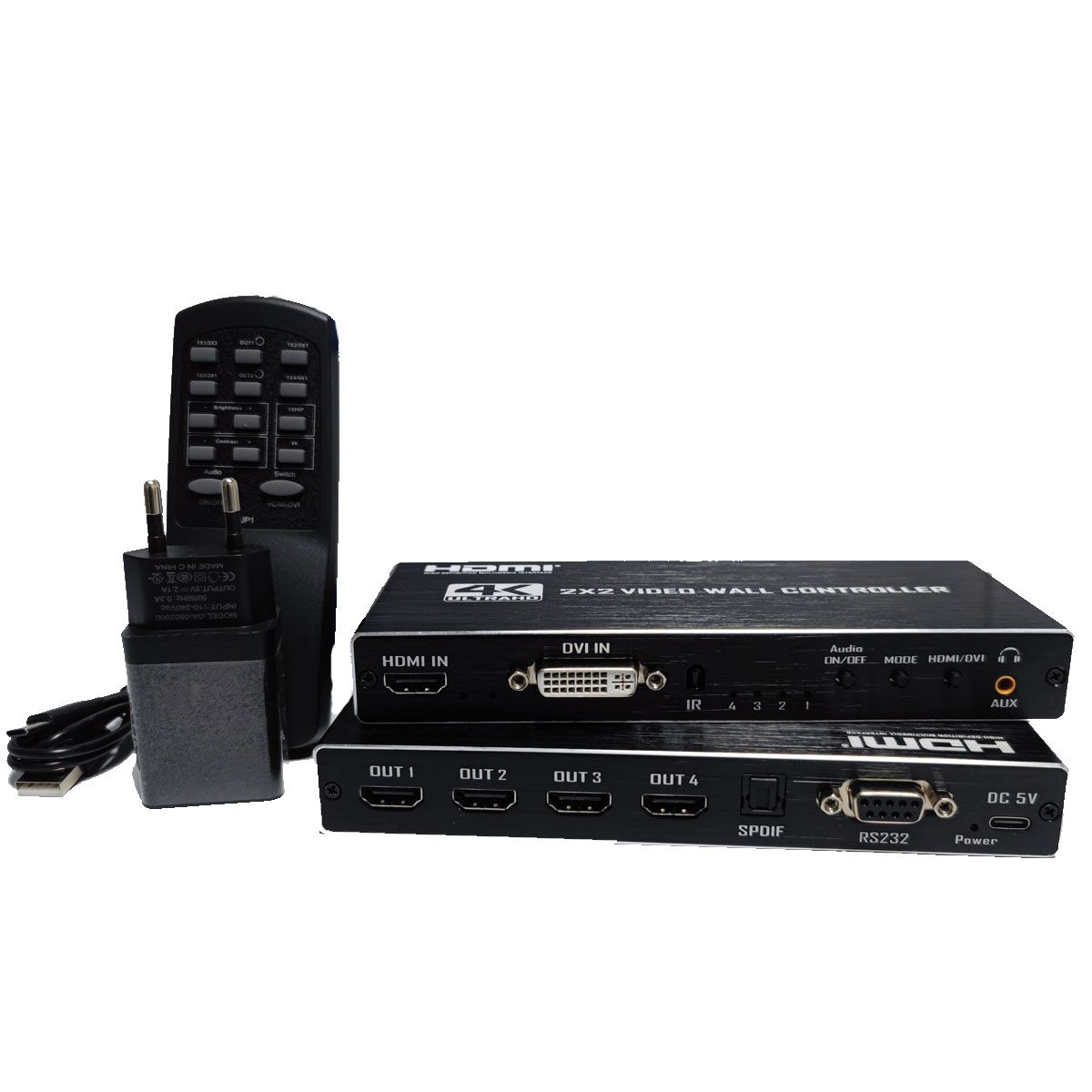 GENERICO - CONNTROLADOR VIDEO WALL DVI HDMI 1X4 CREMOTO FULL HD 4K