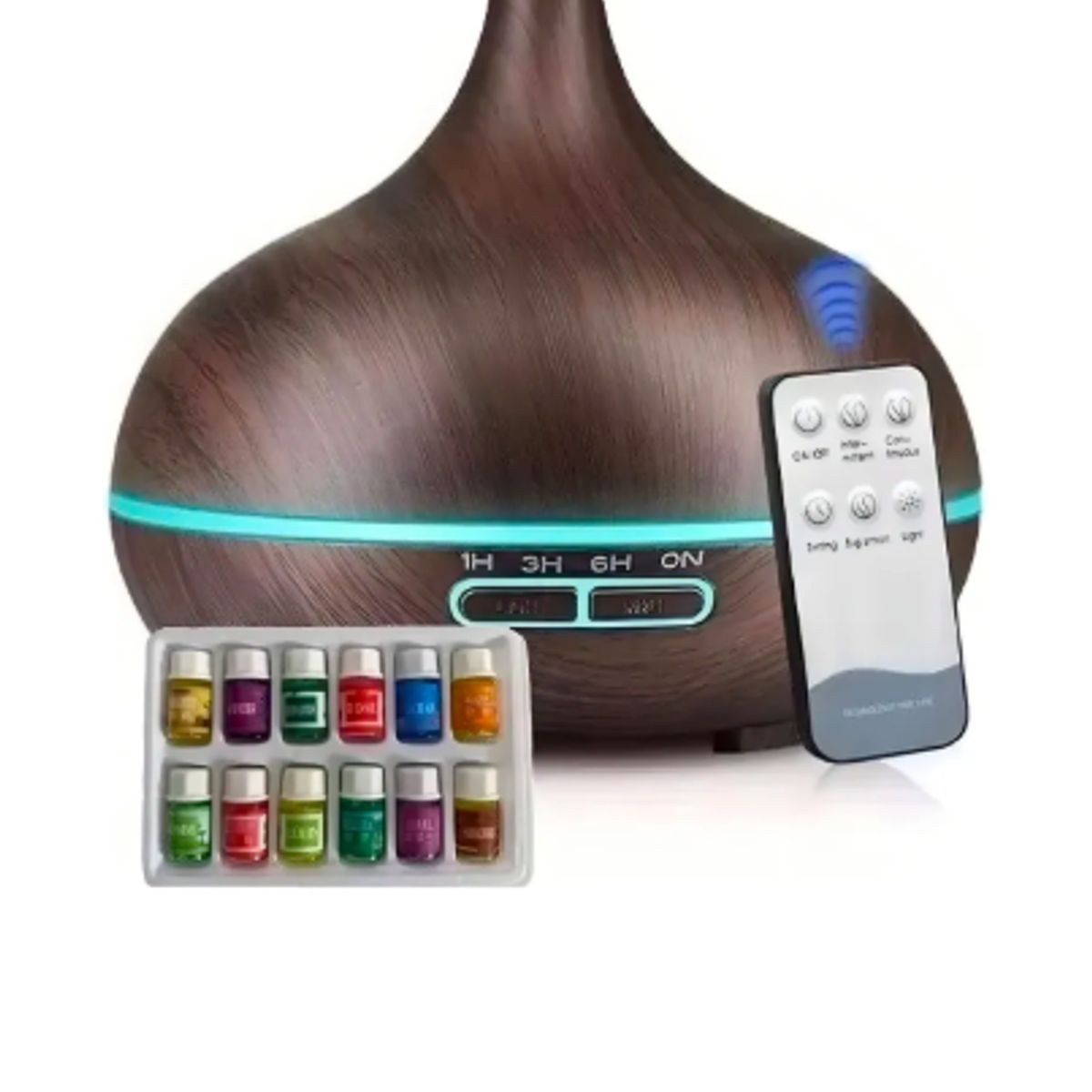 GENERICO - Humidificador Aire Difusor Aromaterapia 500ml + 12 Esencias Humidificador Ultrasónico Difusor