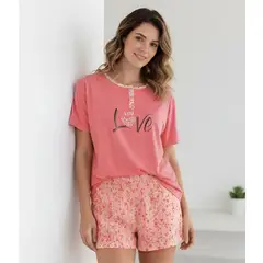 LIKE SHOP - Pijama Mujer Verano Short Y Polera Manga Corta 4047