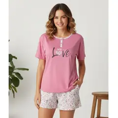 LIKE SHOP - Pijama Mujer Verano Short Y Polera Manga Corta 4047