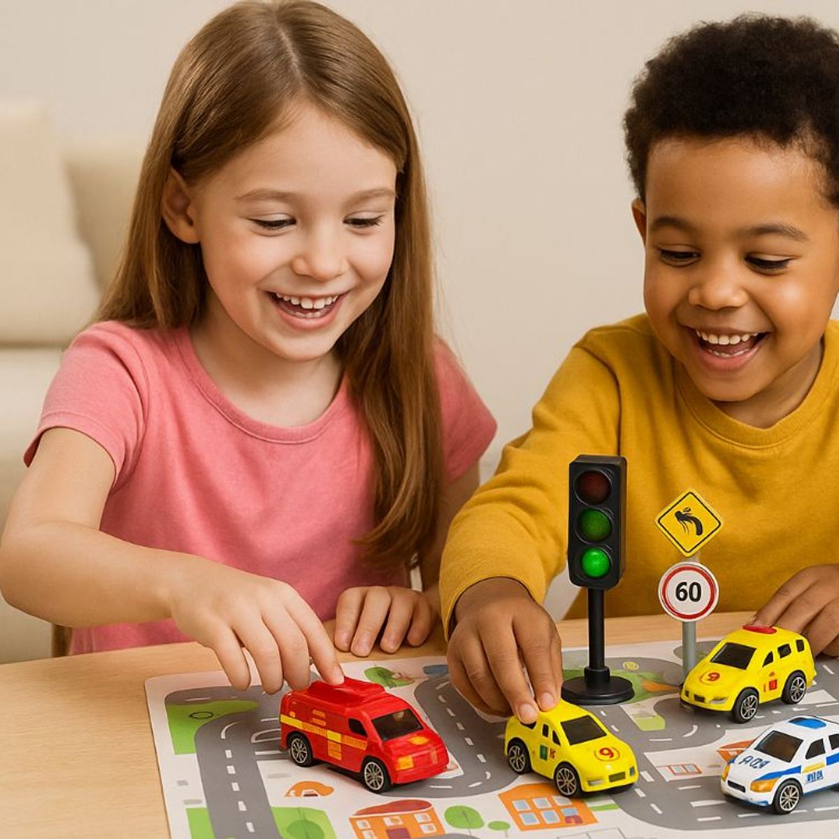 GENERICO - Juguetes De Señales De Tráfico Para Niño Con Carritos