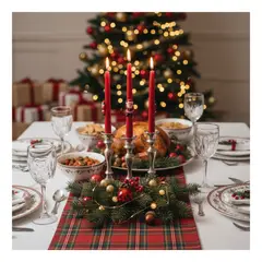 EKOL TACTICA MILITAR - Pack 2 Velas Navideñas Velas Decoración Navidad Centro Mesa Navidad 2025