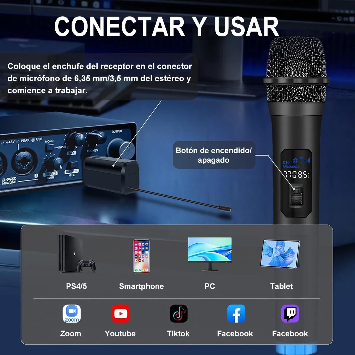 GENERICO - 2pcs Universal Micrófono Inalámbrico Profesional Karaoke