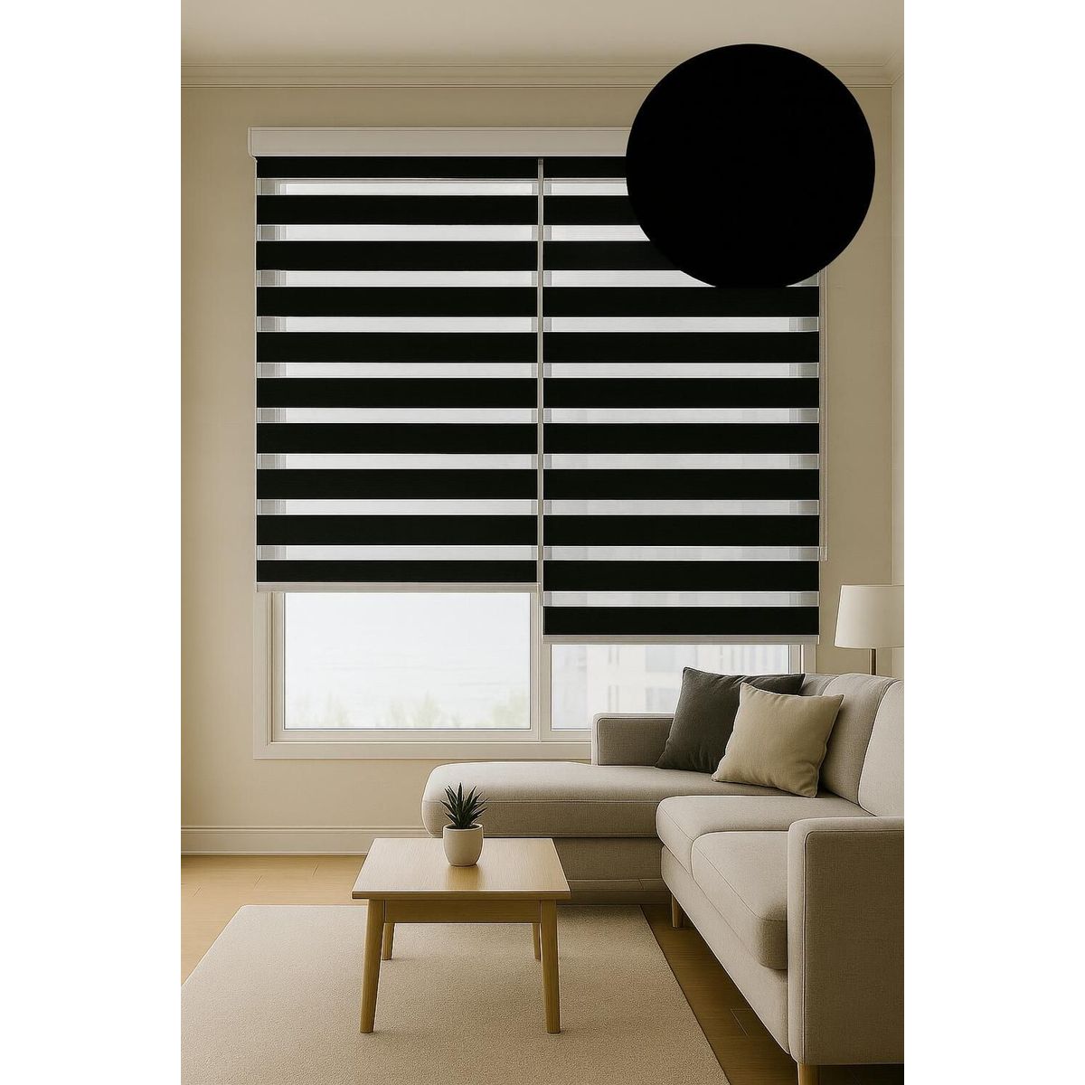 CLEMS - Cortina Roller Duo 090x180 Negro.