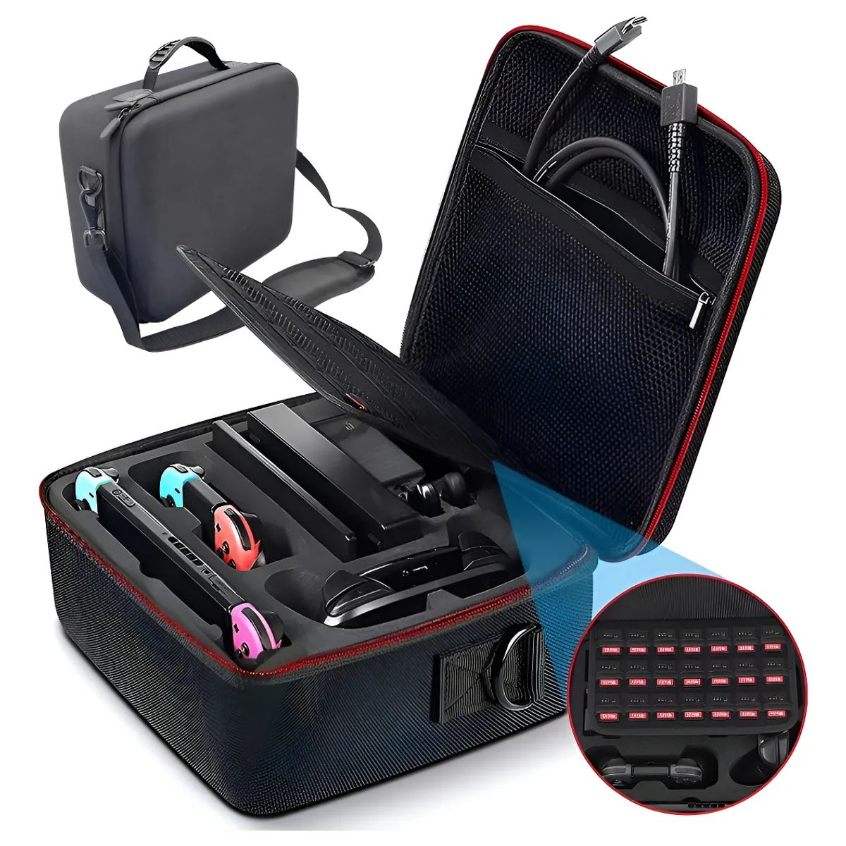 GENERICO - Estuche Rígido Para Nintendo Switch Funda De Viaje Negro Negro