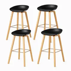 SPACE HOME - Set 4 Sillas Altas Nórdicas Negras – Diseño Moderno, Ergonómico y Súper Resistentes