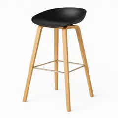 SPACE HOME - Juego de 4 Taburetes Nórdicos Negros – Modernos, Estables y Ideales para Cocina o Barra