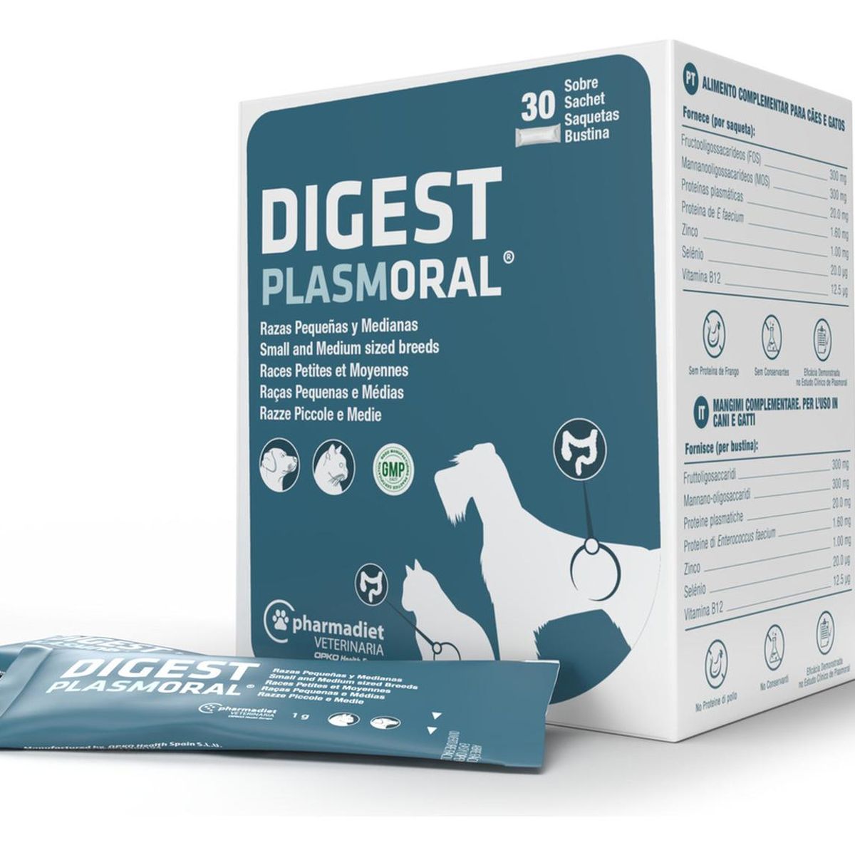 GENERICO - X3 Sachet Digest Plasmoral Perro Gato Raza Pequeña Mediana