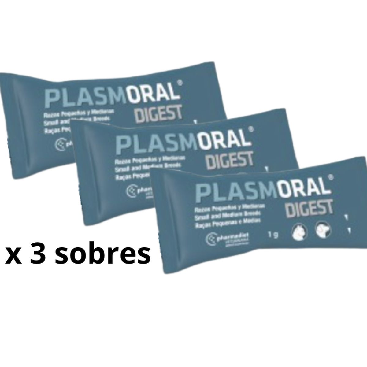 GENERICO - X3 Sachet Digest Plasmoral Perro Gato Raza Pequeña Mediana