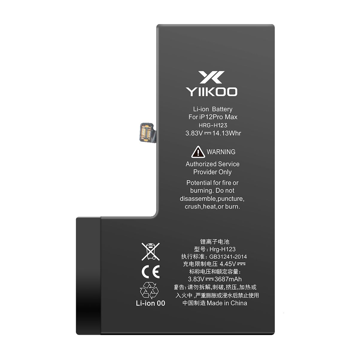 GENERICO - Bateria para iPhone 12 Pro Max YIIKOO Proteccion sobrecarga