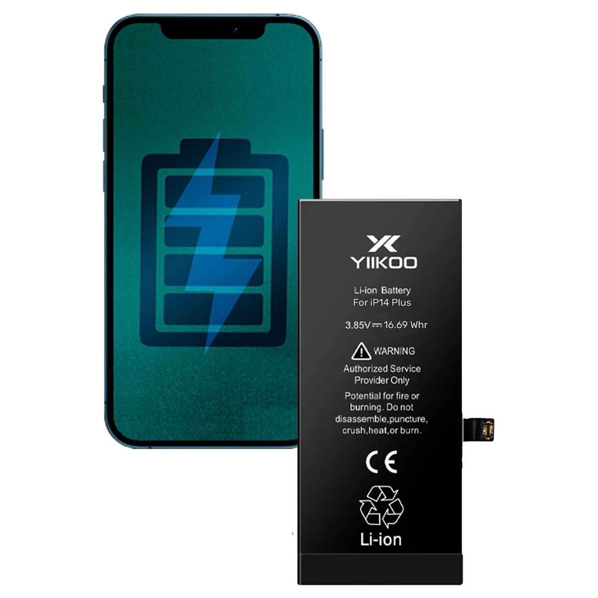 GENERICO - Bateria para iPhone 14Plus YIIKOO Autoprogramable sin alerta