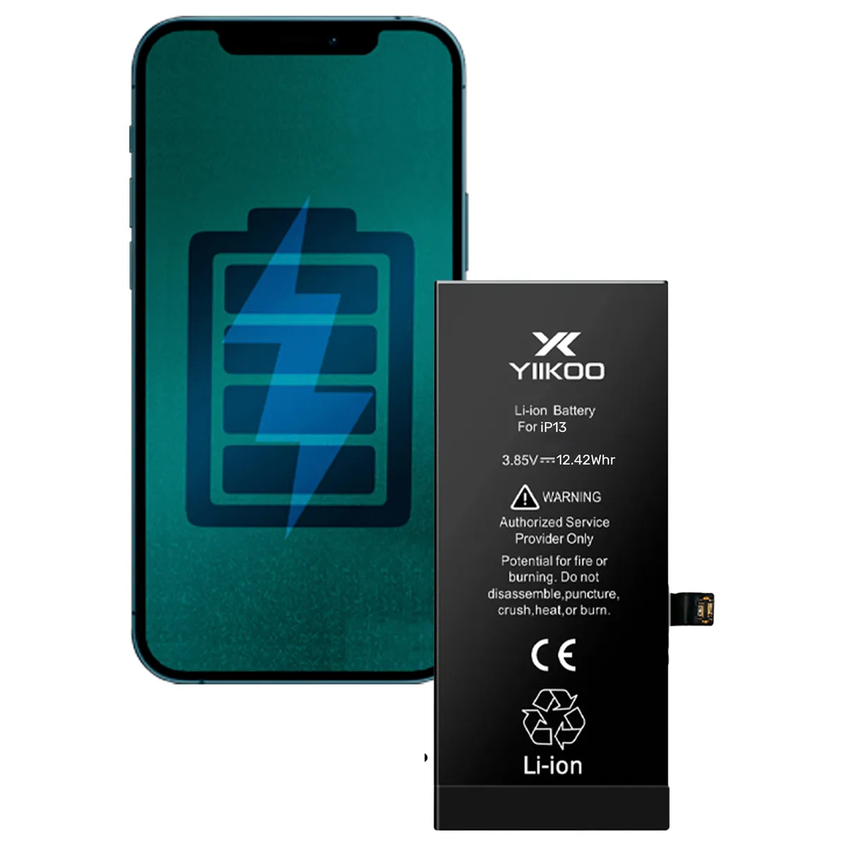 GENERICO - Bateria para iPhone 13 YIIKOO Autoprogramable sin alertas