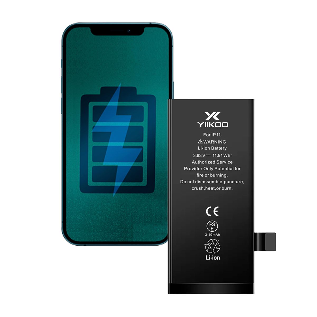 GENERICO - Bateria para iPhone 11 YIIKOO Proteccion contra sobrecarga