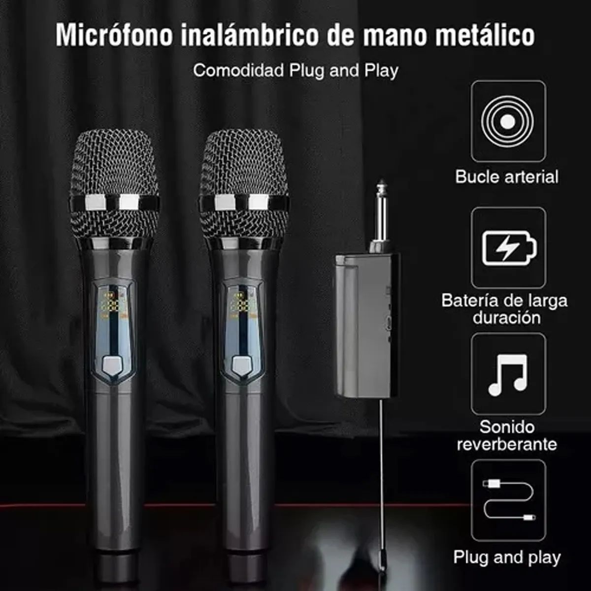 GENERICO - Universal Micrófono Inalámbrico Profesional Karaoke Kit 2pcs