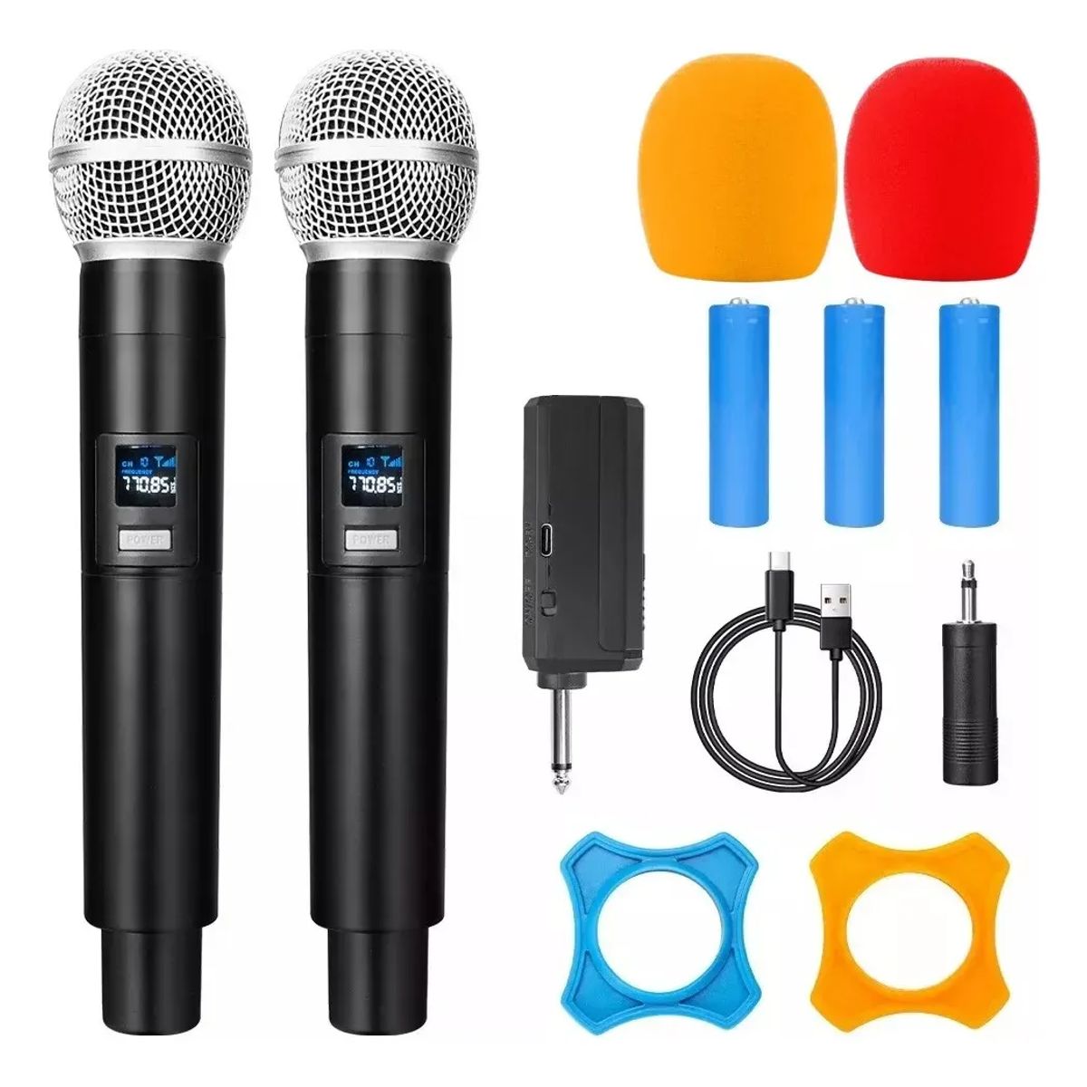 GENERICO - Microfono Dinámico Inalambrico Profesional Karaoke Kit 2pcs