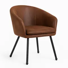 SPACE HOME - Silla Altus Café Tapizado Eco-Cuero Envolvente y Súper Cómoda