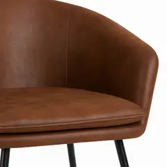 SPACE HOME - Sitial Café Vintage Asiento Acolchado y Patas Metálicas Resistentes