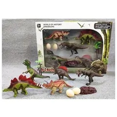 GENERICO - Juguete Con Se 9 Figuras De Dinosaurios Huevos Y Palmera