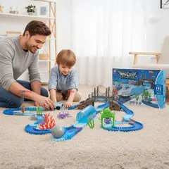 LINE - Pista Carreras de Auto Niño Juguete Flexible Acuático 183 Piezas